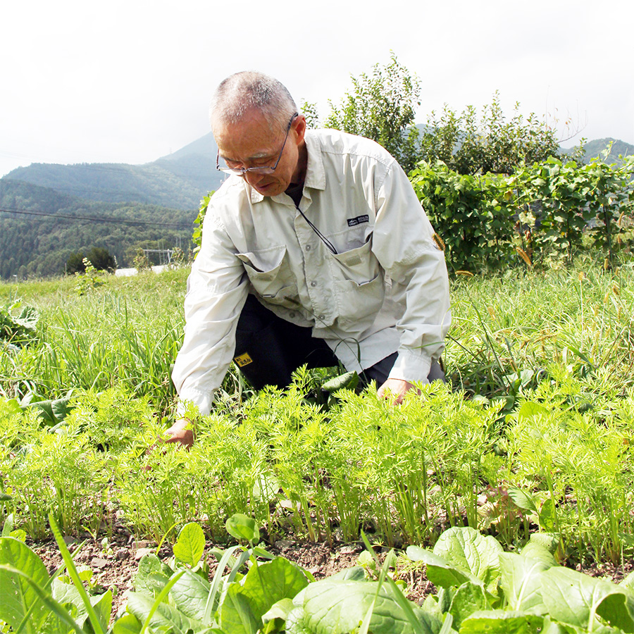 自然農法　中川原さんにご自身の草生栽培を基にした農園の技術を紹介